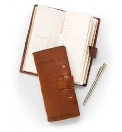 Embossed Leather Wine Log