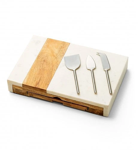 Marble & Wood Cheese Set - Image 2