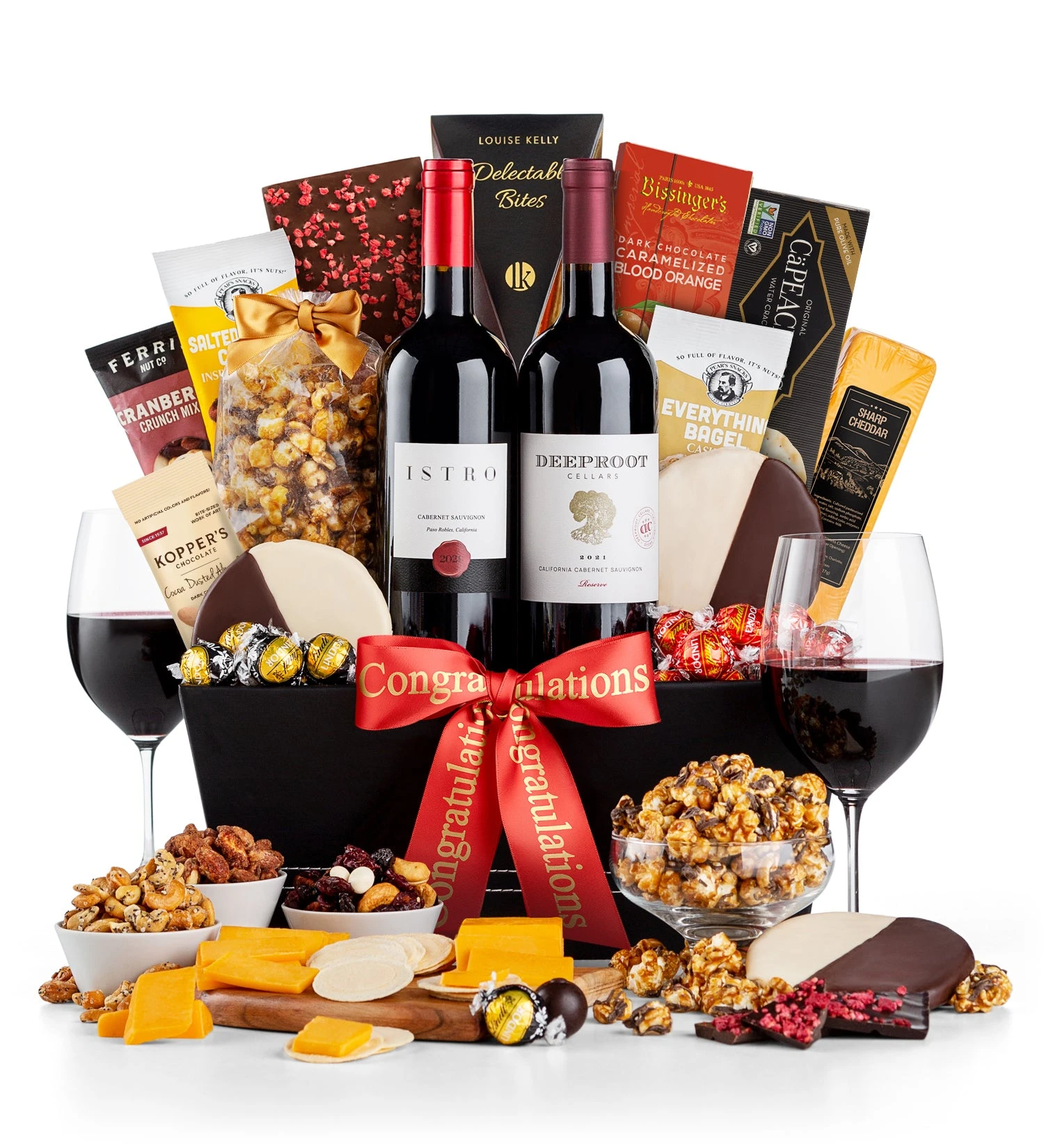 Congratulations 5th Avenue Grand Wine Gift Basket