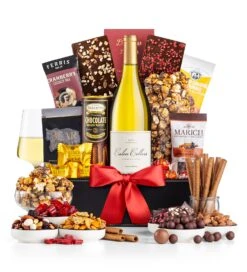 Royal Treatment Wine Basket With Calen Cellars Chardonnay